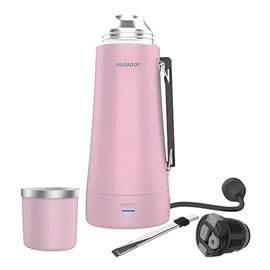 Termo Peabody PE-ET1001G 1 Litro Electrico Rosa Metalizado Mate Y Bombilla