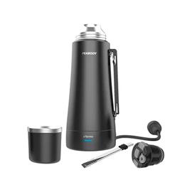 Termo Peabody PE-ET1001N Electrico 1 Litro Negro Mate y Bombilla