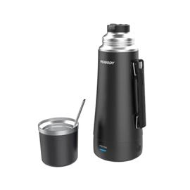 Termo Peabody PE-ET1001N Electrico 1 Litro Negro Mate y Bombilla
