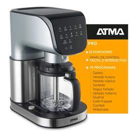 Maquina de Helado Atma ICMAT1010N 500mL 2 Jarras Panel Tactil