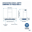 Campana Tst-Cf Nihuil-90 Recta 90Cm 3 Velocidades Acero