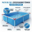 Pileta Sol De Verano S-250 FUN 2700 Litros 2.50 x 1.65 x 0.65