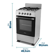 Cocina Multigas Essential Philco PHCN50PNS 50 cm Plateada con Puerta de Doble Vidrio