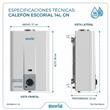 Calefón Escorial CE-14L 14 Litros Gas Natural Tiro Natural Clase A