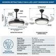 Ventilador de Techo Retráctil PHP PHP-2205 Negro con Luz LED y Control Remoto