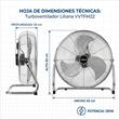 Turboventilador Liliana VVTFM22 22" 130W High Performance Cromado 3 Velocidades