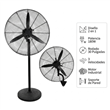 Ventilador Industrial PHP PHP-FI3020001 30" 180W 2 en 1 de Pie y Pared