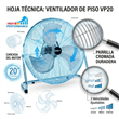 Turboventilador Liliana VTFM20 20" 100W High Performance Cromado 3 Velocidades