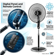 Ventilador de Pie Orbital Digital Liliana VPD20R 20" 90W con Control Remoto y Repeler