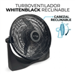 Turboventilador Whitenblack WBTFWB20P 20" 90W Reclinable con Fijación a Pared Negro