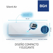Aire Acondicionado Bgh-Silent Air BSH52WCU 5200W Frio Calor Split