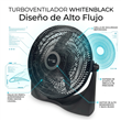Turboventilador Whitenblack WBTFWB20P 20" 90W Reclinable con Fijación a Pared Negro