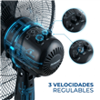 Ventilador de Pie Peabody PE-VP2061 20" 60W con Función Brisa y 3 Velocidades