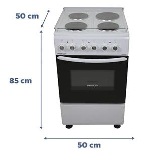 Cocina Philco PHCE051B 50Cm Blanca Eléctrica Tapa Vidrio