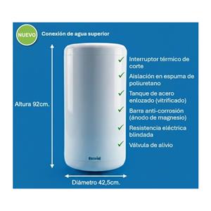 Termotanque Escorial ESC-90L 90 Litros Electrico Superior