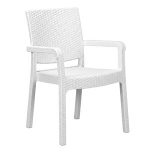 Sillon de Rattan Avelino 105/HK728 Super Reforzado Blanco Apoyabrazos