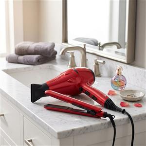 Kit Revlon RVDR5230RL2A Secador de Pelo 2000W + Planchita Cerámica 210°C Rojo